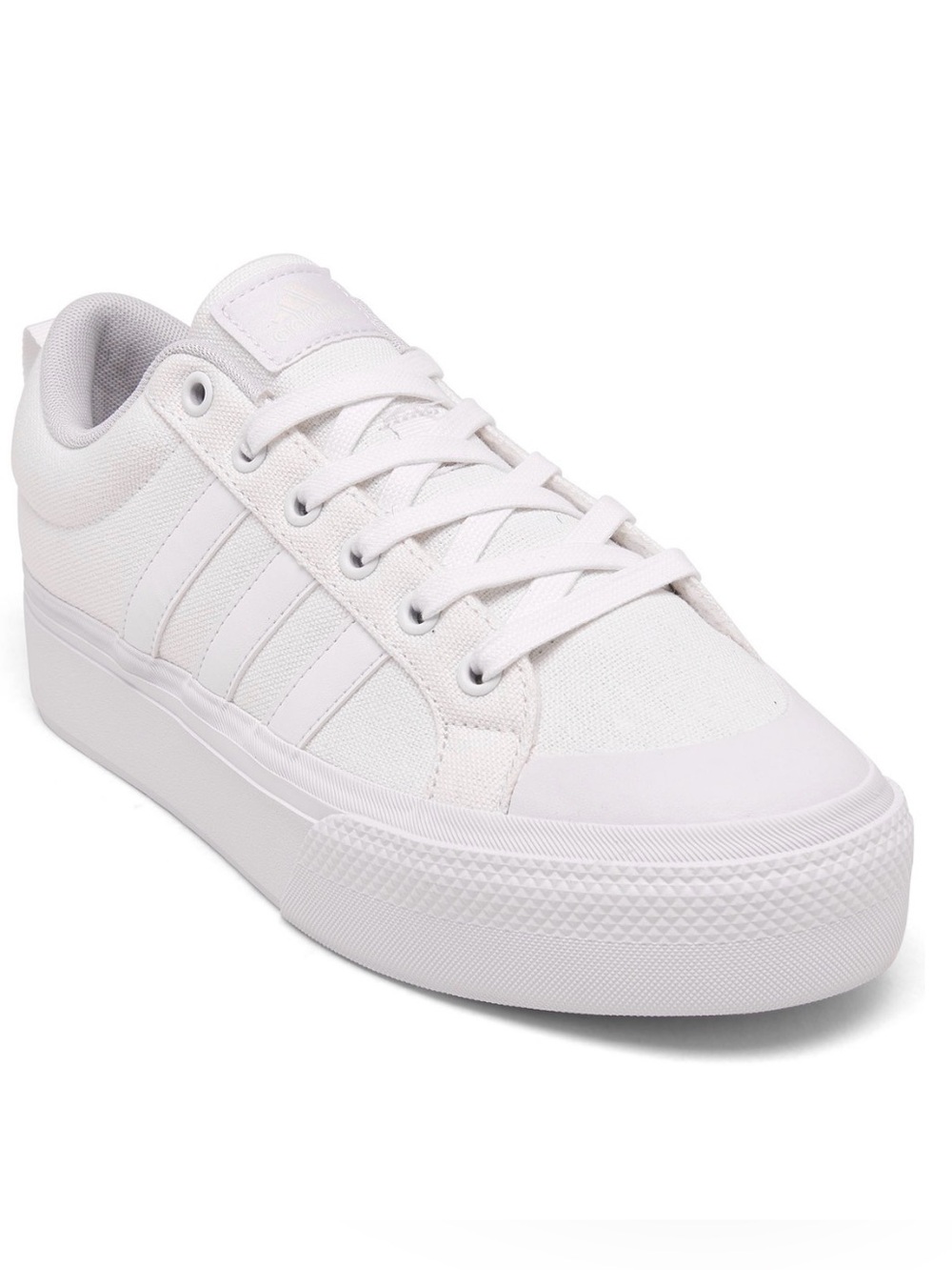 adidas Bravada 2.0 W Sz 7 Off White Canvas Platform Skater Sneakers White Sole